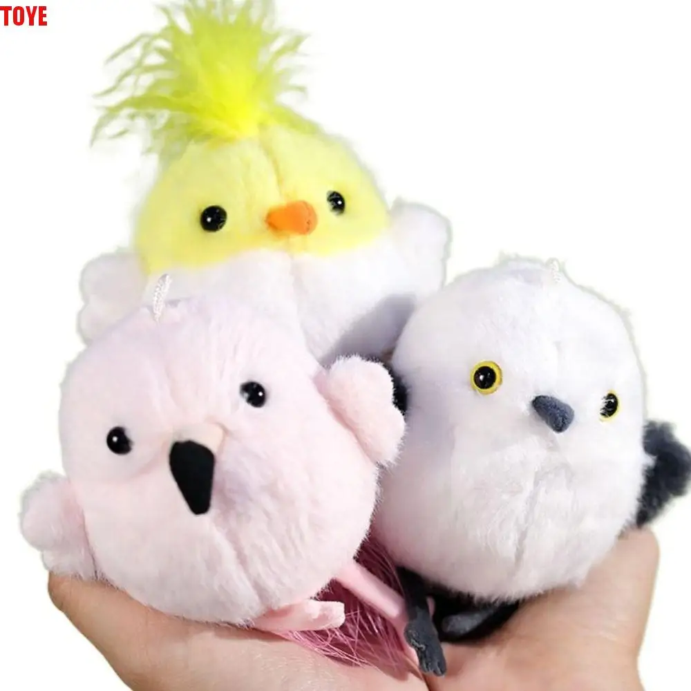 Plush Keychain Plush Bird Doll Stuffed Animal Ornaments Shaking Bird Sound Toy Shaking Sound Parrot Chirp Bird Plush Toy