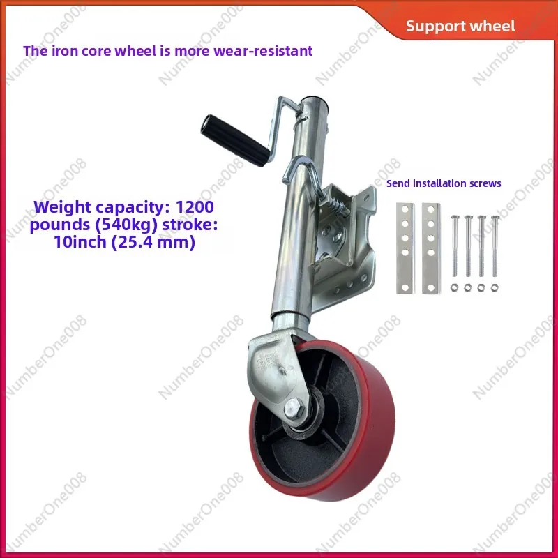 6 Inch Drop Leg Stabilizing Jack with Hand Crank Gear Drive for Travel Trailer Camper RV Support System