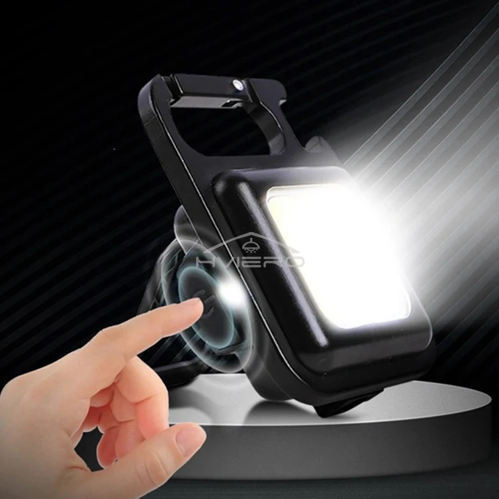 Mini Flashlight Keychain Carry LED Light Work High Power Flashlights Waterproof USB Charge Hard Lamp Outdoor Lighting Highlight