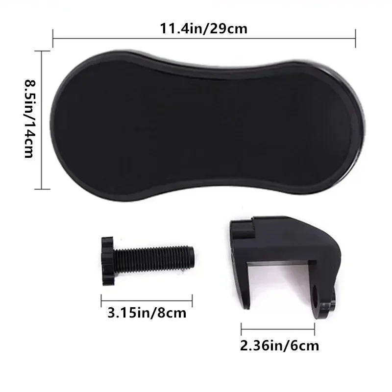 Computer Arm Rest for Desk Adjustable Ergonomic Wrist Rest Support for Keyboard Armrest Extender Rotating Mouse Pad Holder