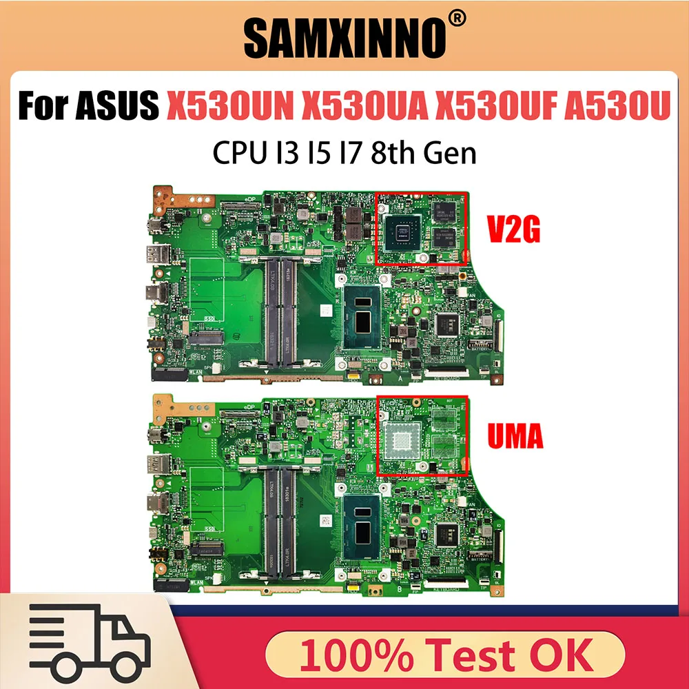 

X530UN Mainboard For ASUS X530UA X530UF A530U F530U V530U R530U K530U S530U X530UNO Laptop Motherboard I3 I5 I7 8th CPU