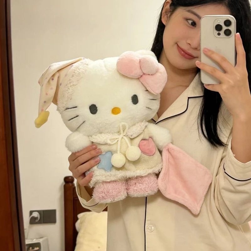 

Hello Kitty Doll Pajamas Hat Cat Doll KT Cat Pillow Plush Girl Toys Holiday Gift.