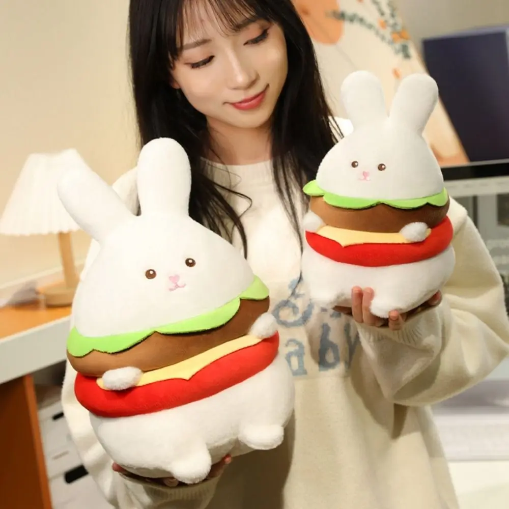 

PP Cotton Hamburger Bunny Plush Doll 25/35cm Stuffed Hamburger Rabbit Plush Toys Cute Lovely Baby Rabbit Sleeping Pillow
