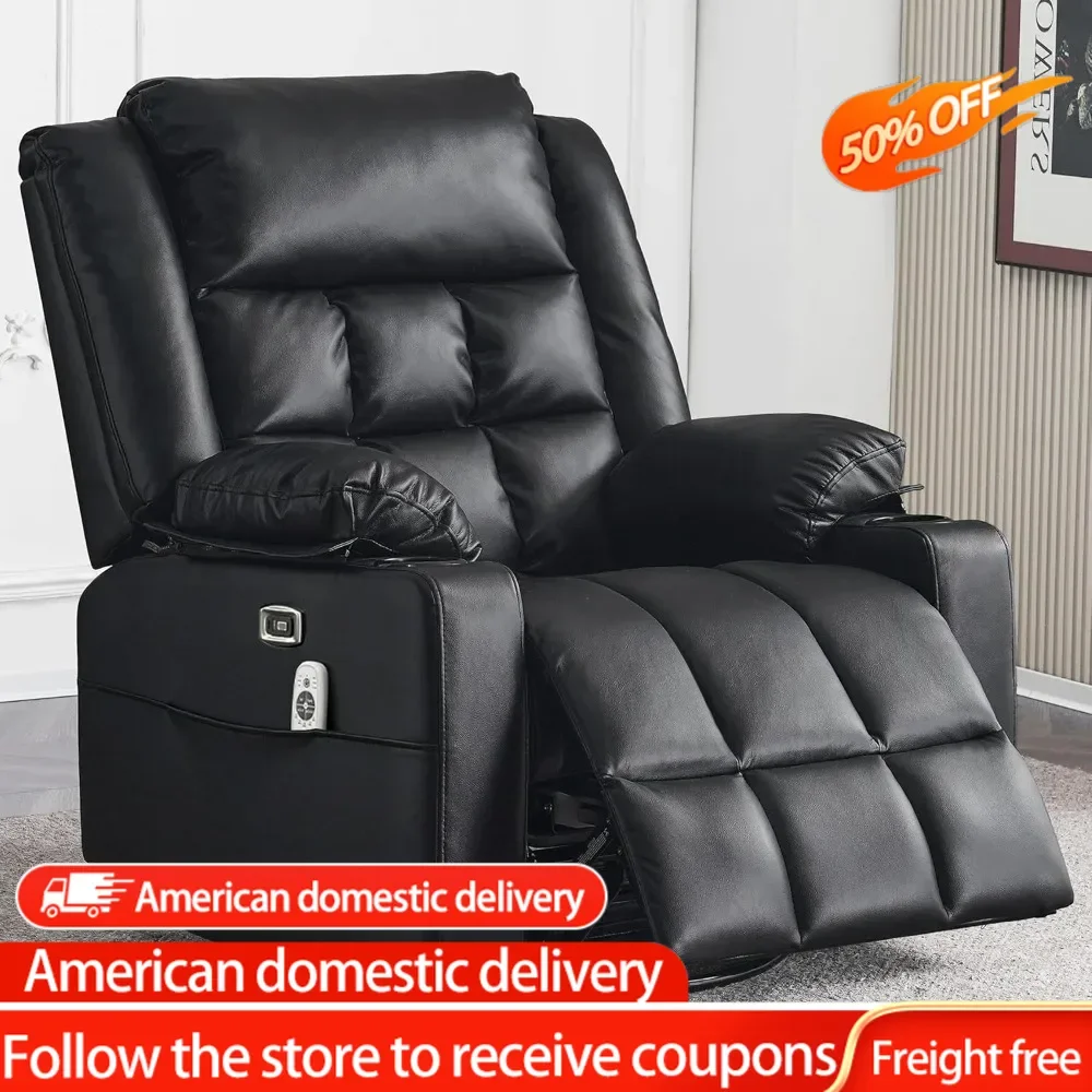 

Power Swivel Rocker Recliner Chair for Adults With Massage Sofa USB and Type-C Ports Armchair Chairs for Living Room Armchairs