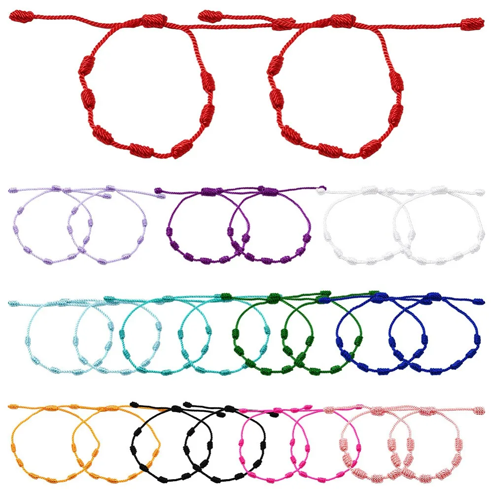24Pcs 12 Colors Polyester Cord Bracelets for Men Women Mixed Color Inner Diameter: 1-3/4~3-7/8 inch(4.3~10cm) 2pcs/style