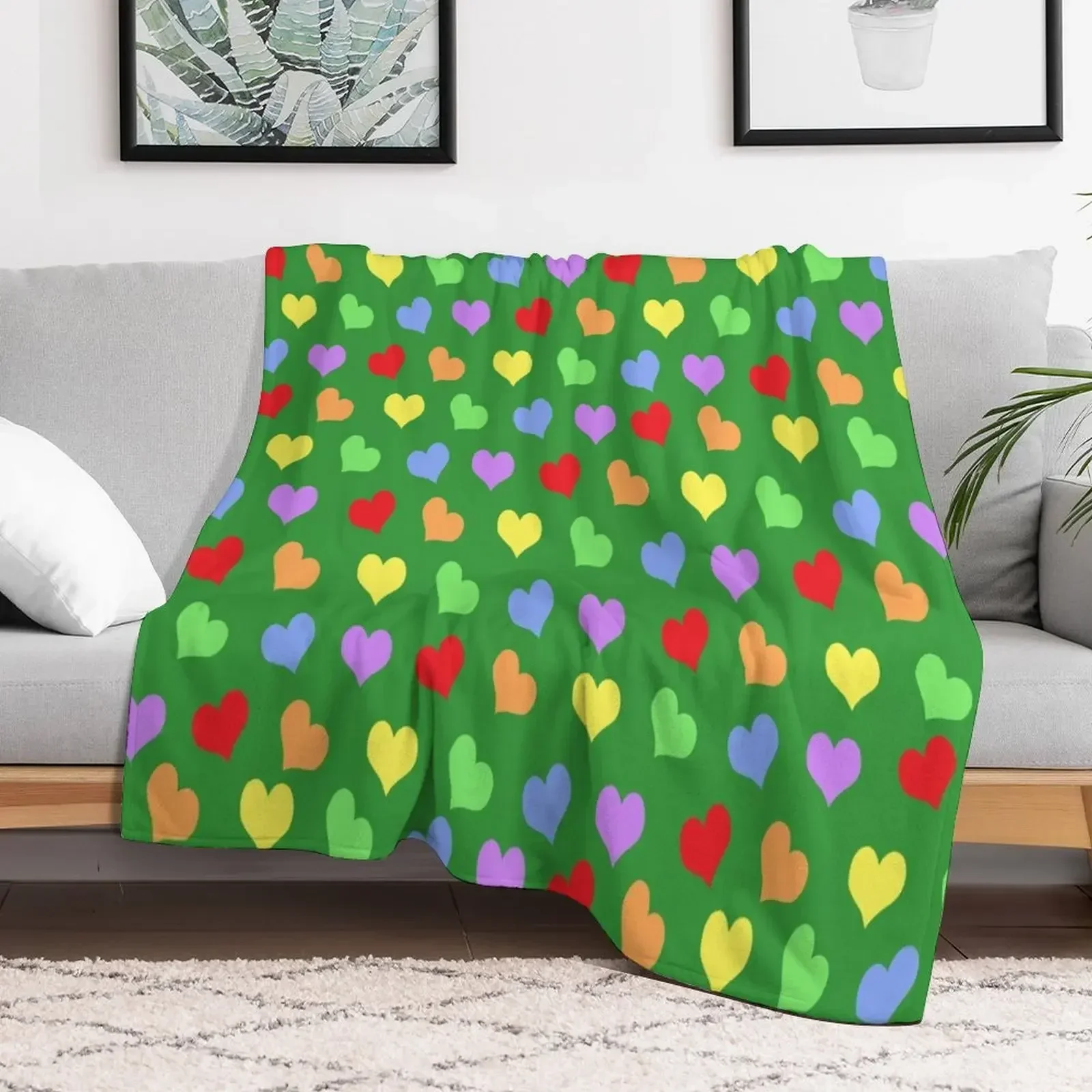 

colorful hearts Throw Blanket Luxury Designer for babies warm for winter Blankets Vintage Giant Sofa Camping Blankets