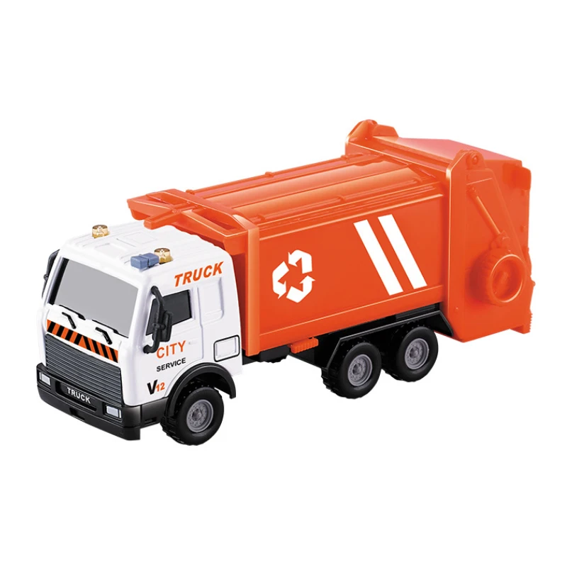 Alloy Car Back Force Inertia Simulation Tank Truck Garbage Truck Sweeping Car Boy Baby Plastic Toy Car Model B161