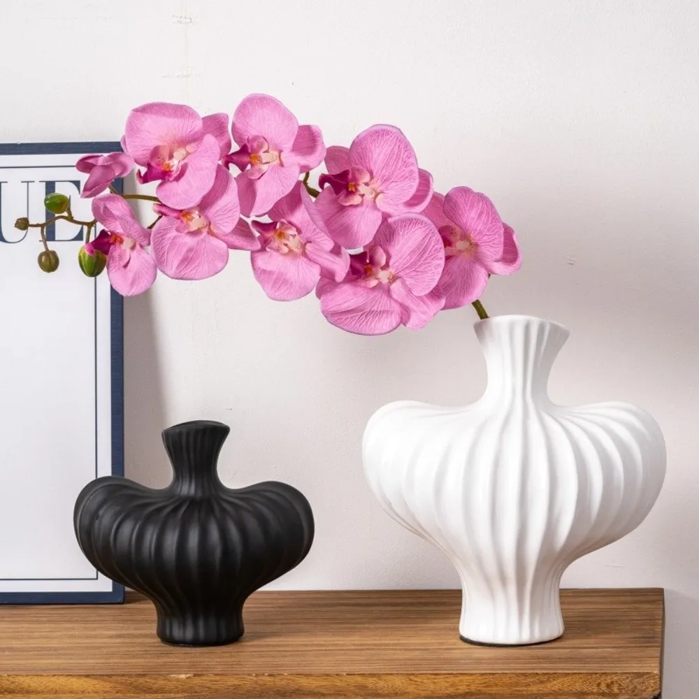 Plastic Irregular Shape Vase Imitation Ceramic High-end Water Cultivation Vase Desktop Decor Solid Color Flower Arrangement Vase