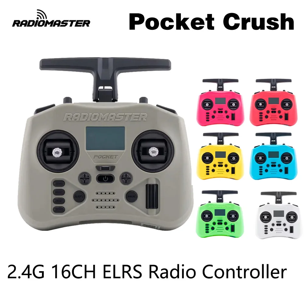 

Radiomaster Pocket Crush 2,4 ГГц ELRS Hall Gimbal Радиоконтроллер Передатчик Портативная Легкая Складная Антенна