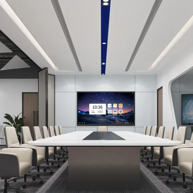 Smart Board With 4K Touch Screen Flat Panel, All Interactive Whiteboard 65 Inch 65 Inch Oled Tv Black And Silver Tv Stand 65inch