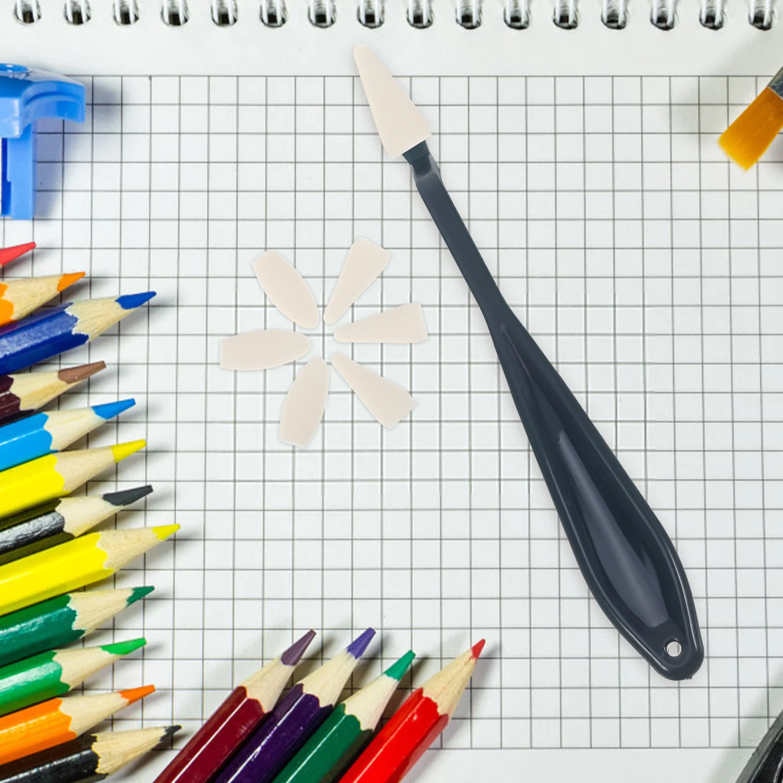 

40Pcs Sketch Wipe Scraper Replacement Sponge Heads Versatile Drawing Erasers for Art Students Sketching Blending Shading