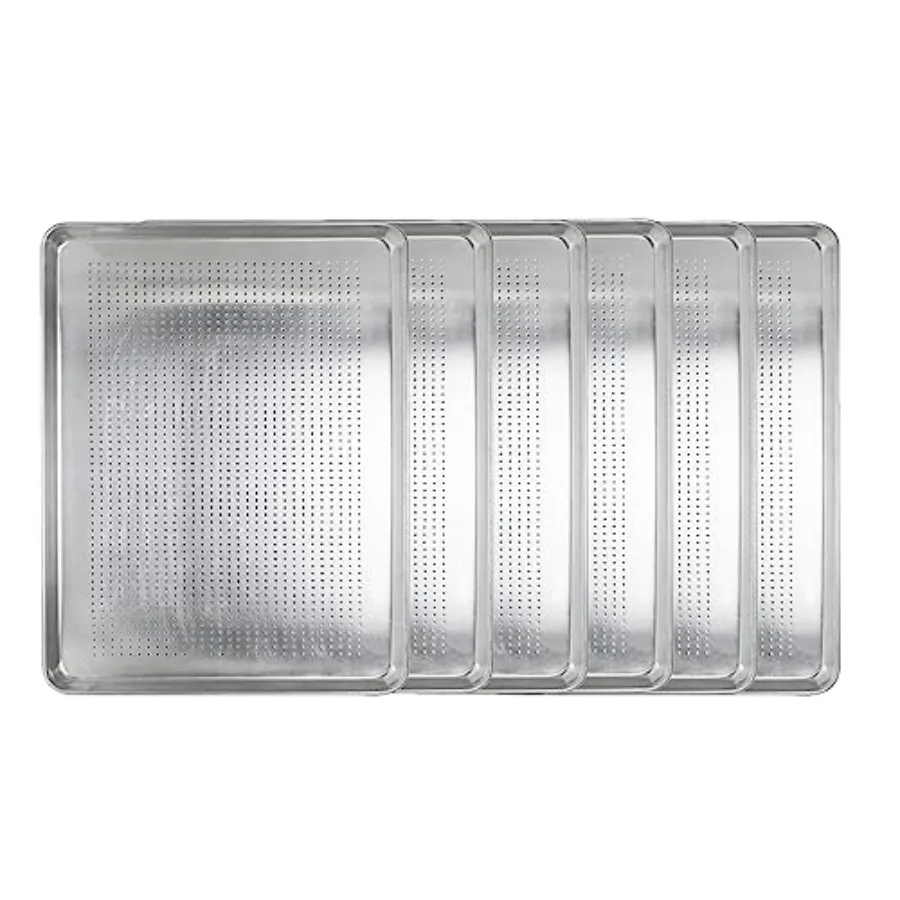 

Полуразмерная форма из перфорированного алюминиевого листа размером 18 x 13 дюймов, набор из 6 безопасных форм для выпечки в духовке, противень для выпечки, лист для выпечки, идеальный f
