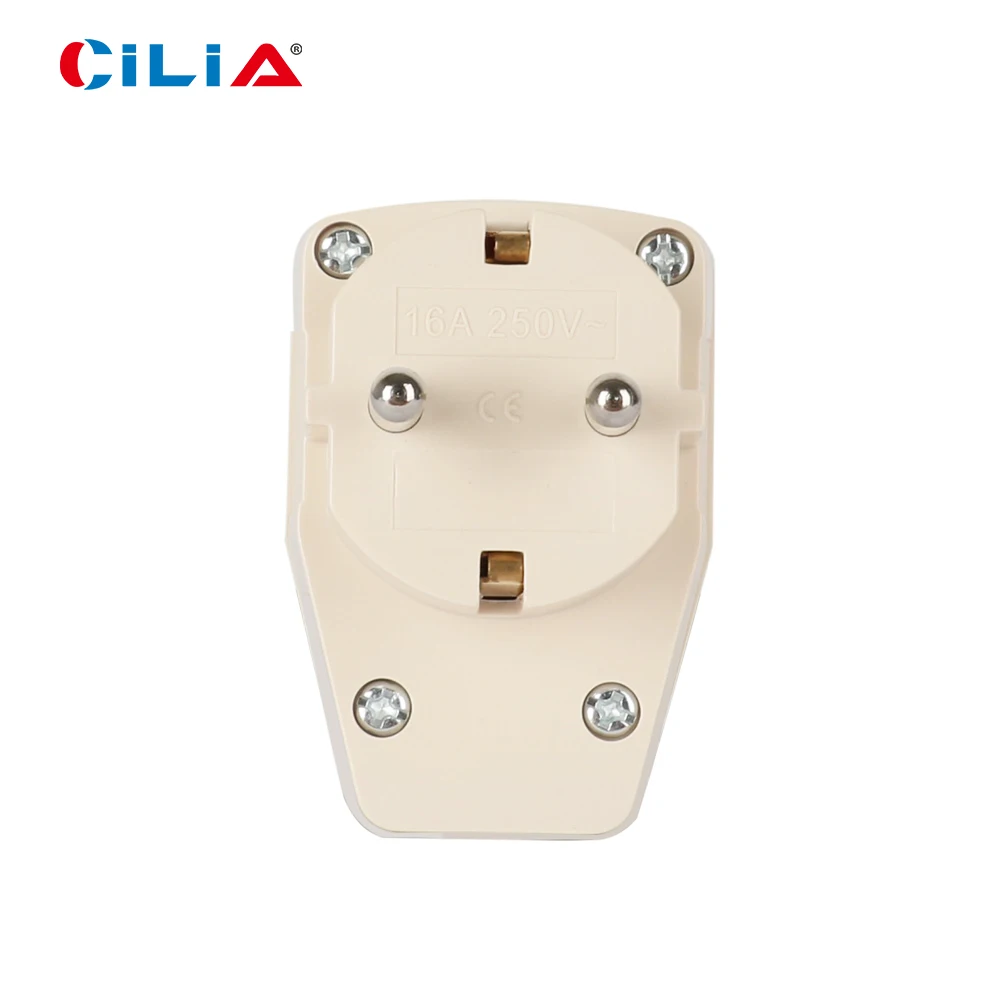 1/4/8 Pack EU Plug with Switch, European Type C Power Plug, 2-Pin AC Outlet, CE & RoHS Certified,250V,16A,ABS