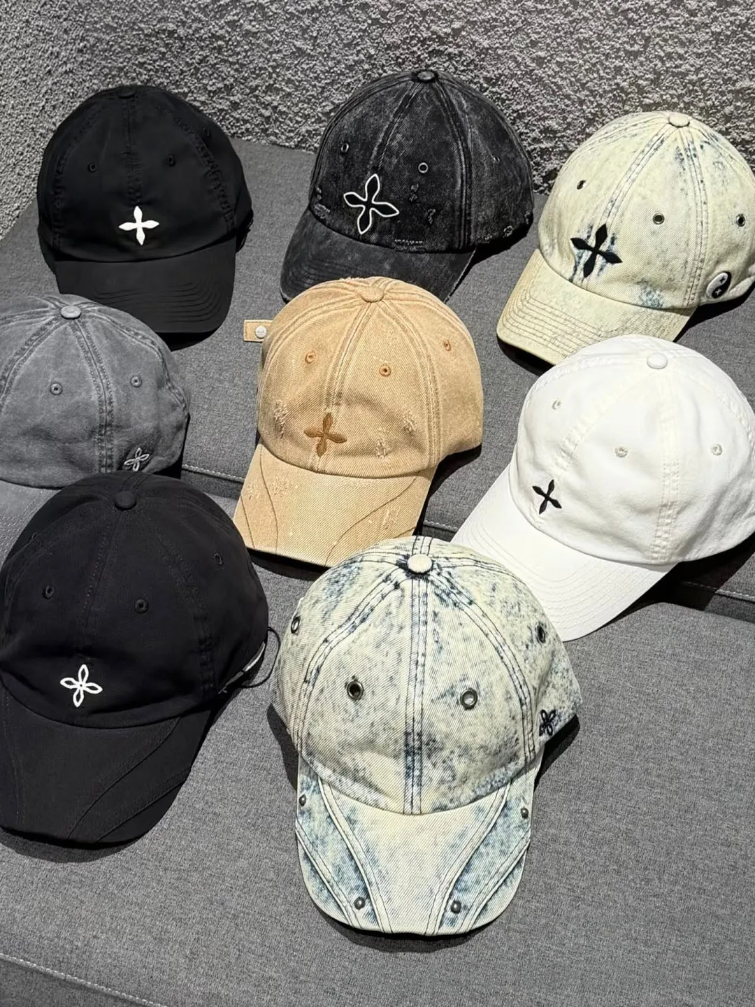 lightweight-washed-foldable-baseball-cap-embroidered-cross-letter-denim-adjustable-unisex-summer-sun-protection-cotton-hat