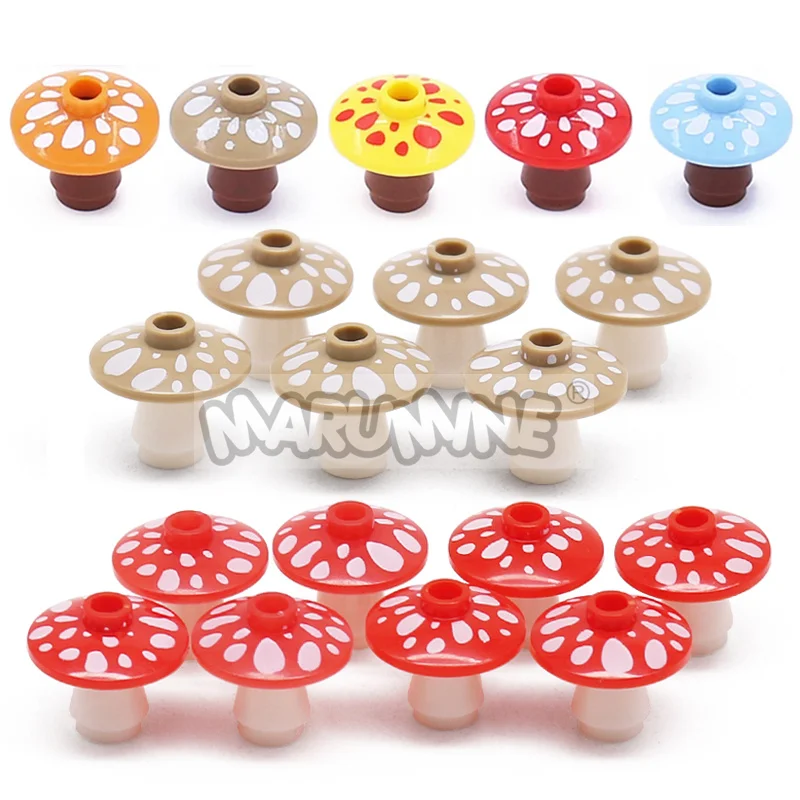 Marumine 40 Uds ladrillos MOC seta 12992 bloques de construcción hongo 59900 4740 planta Natural piezas de bricolaje accesorios
