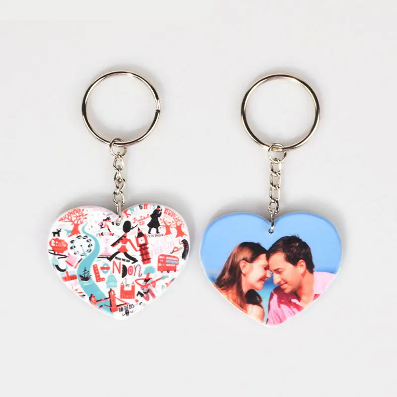 

200pcs/Lot Polymer Heart Shape Sublimation Keychain blanks Double Sides Printing