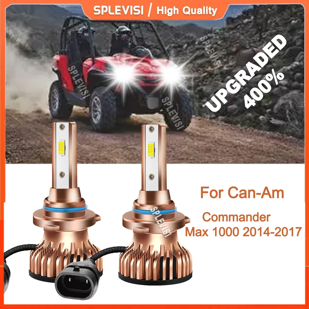 

2Pcs LED Headlight Headlamp Auto Light Bulb Replacement For Can-Am Commander Max 1000 2014-2017 Maverick Max 1000R 2014-2018