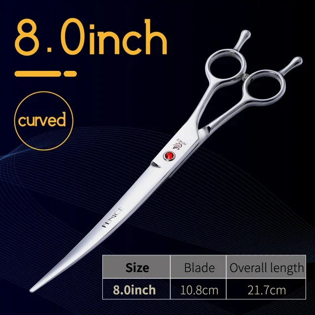 Fenice Stainless Steel 7/7.5/8 inch Curved Scissors Pet Dog Grooming Scissors Pets Hair Cuttings Shears ножницы tijeras t