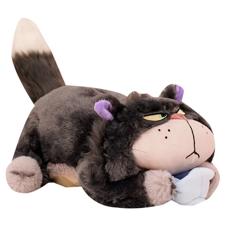 Disney Lucifer the Cat Plush Tissue Box Cover from Cinderella, 45cm Soft Stuffed Animal Decorative Holder with Zipper