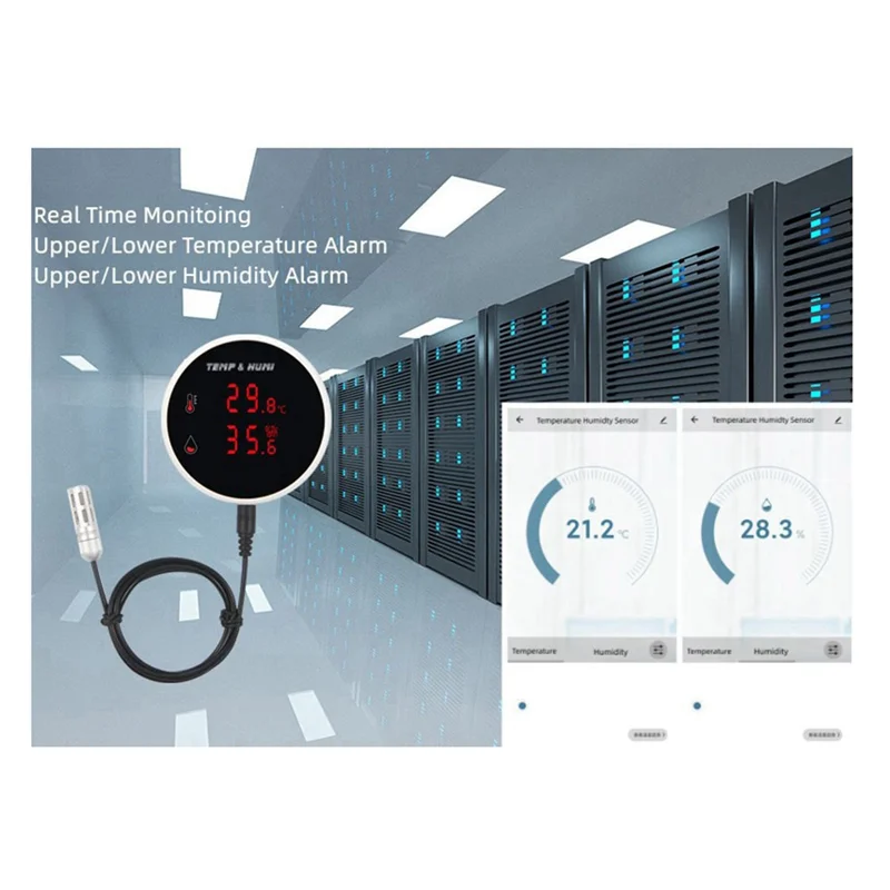 

Tuya WiFi Temperature and Humidity Sensor External Probe Digital LCD Display Indoor Thermometer Hygrometer EU Plug