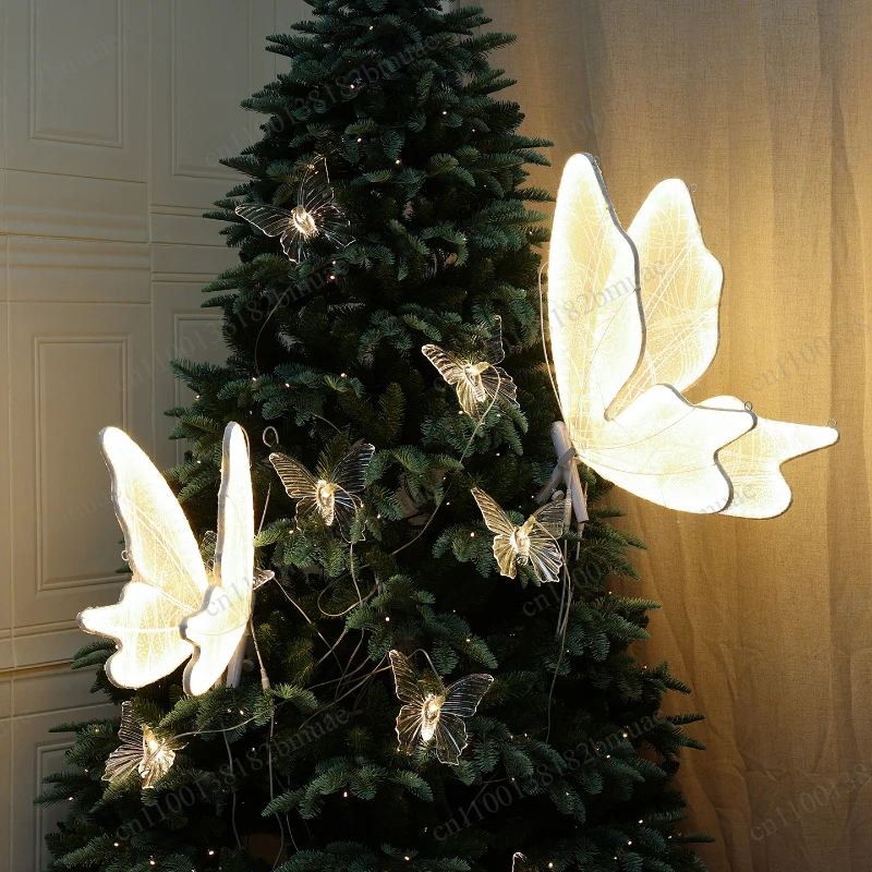 Christmas tree butterfly light luminous decoration, creative pendant Xiaohongshu same style