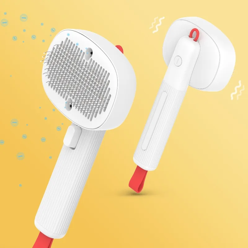 

New Multifunctional Dog and Cat Hair Comb Self Cleaning Ionic Electric Vibration Massage Grooming Slicker Brush for Pets