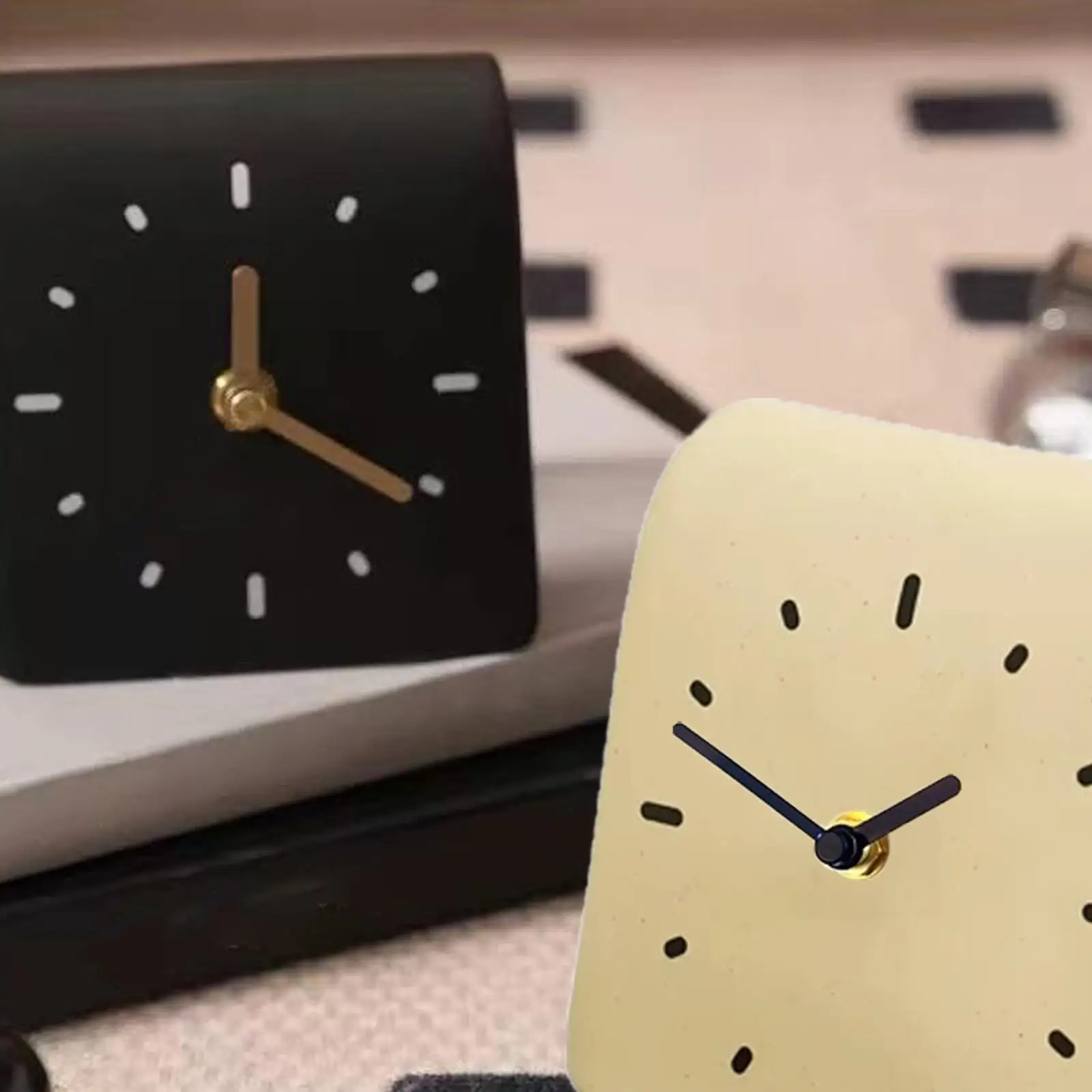 Desk Clock Modern Art Shelf Clock Decorative Silent Desktop Ornament for Desk Kids Room Office Countertop Housewarming Gift