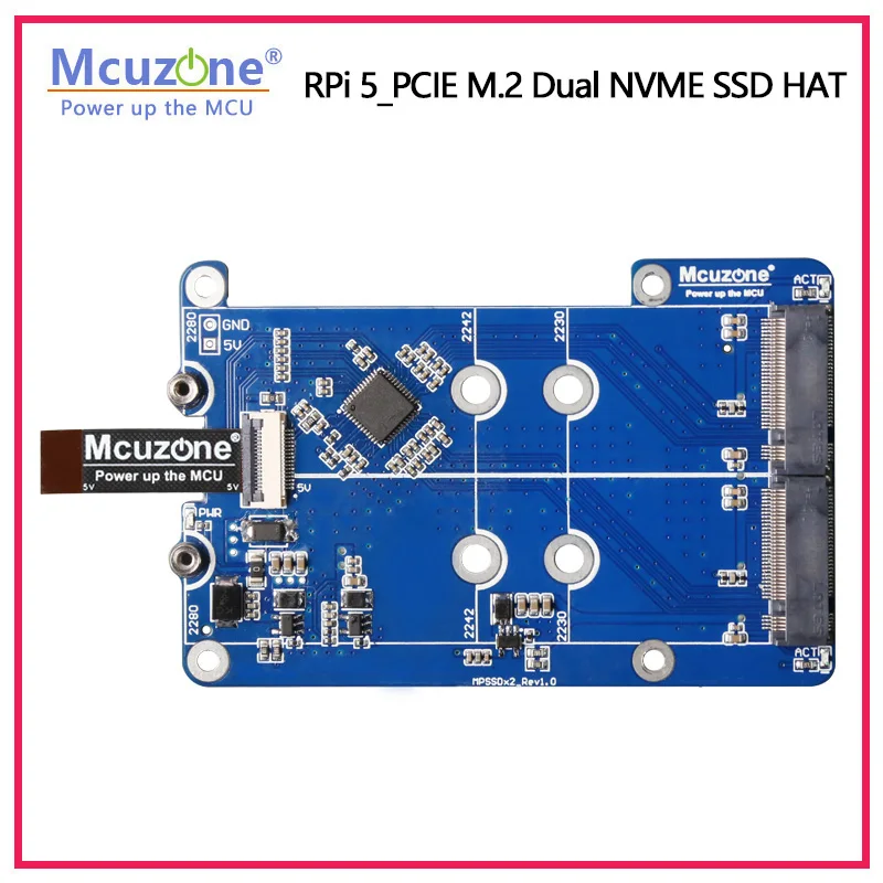 Imagem -06 - Raspberry pi Pcie M.2 Nvme Duplo Chapé Ssd Suporta 2280 2242 2230 Ssd Mps2280d