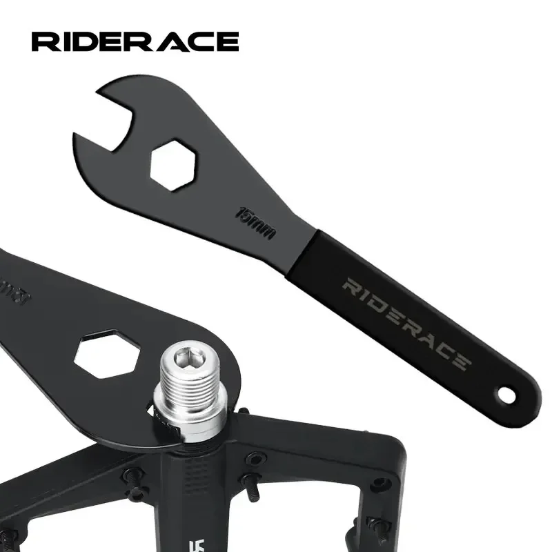 RIDERACE Bicycle Pedal Wrench 15mm Durable For MTB Mountain Bike Hubs Install Remover Removal Spanner Road Cycling Repair Tools