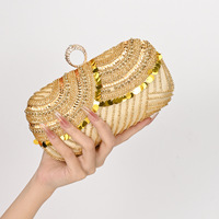 Evening Bag Fashion French Vintage Chain Shoulder bag Banquet Clutch Wedding Party Crossbody Bags Female Daily Purse