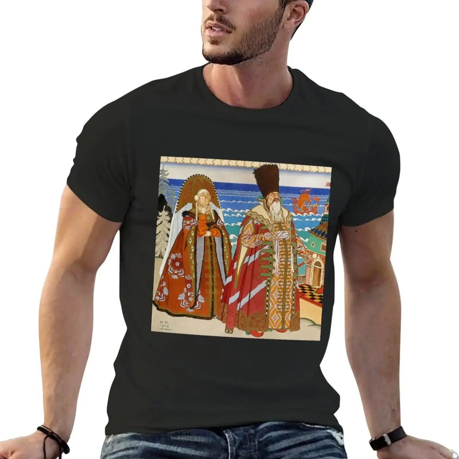 Tsar Saltan and Babarikh by Ivan Bilibin T-Shirt custom t shirts design your own Short t-shirt slim fit t shirts for men style