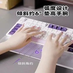 Mechanical Keyboard Hand Rest Custom Transparent Frosted Stone Pattern Acrylic Wrist Rest Ergonomics 60%75%80% Palm Design Gift