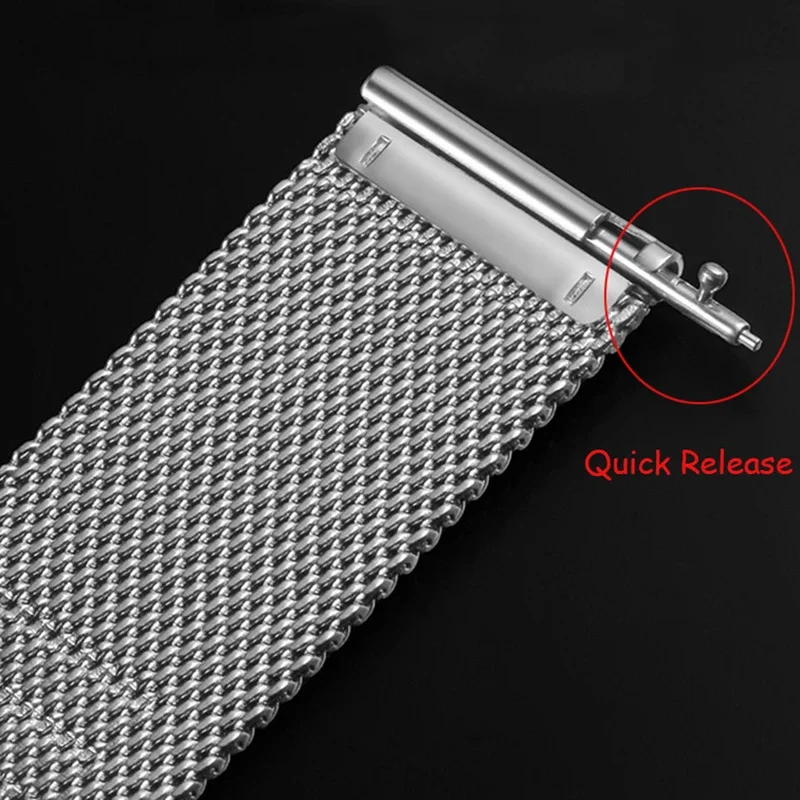 Milanese Loop Mesh Woven Strap 12-24mm Watch Band for Samsung Galaxy Watch 3 41mm 45mm Active 3 Quick Release Universal Band