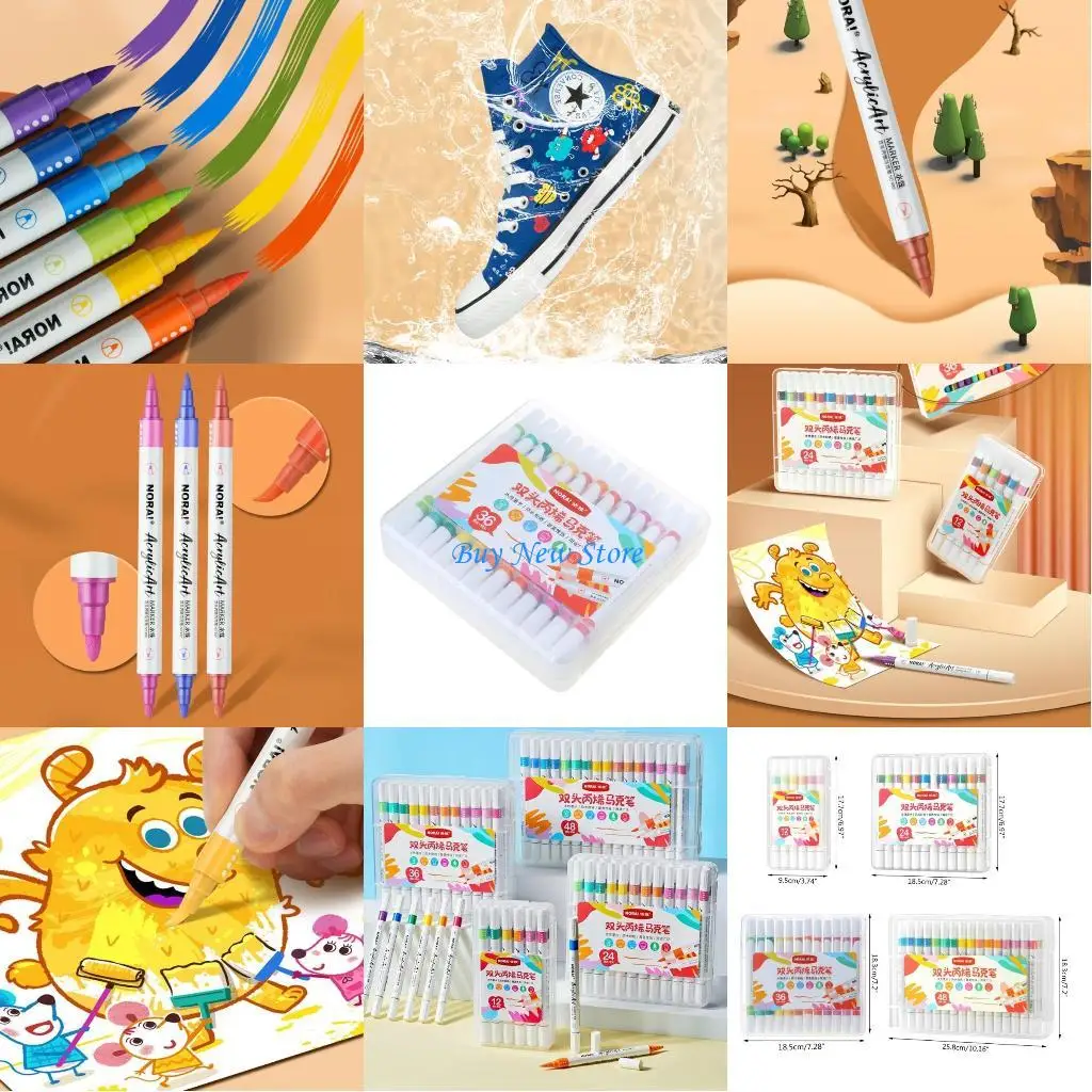 

20CE Acrylic Paint Pens with Fine and Brush Tips for kids Rock Painting,Paint Pens