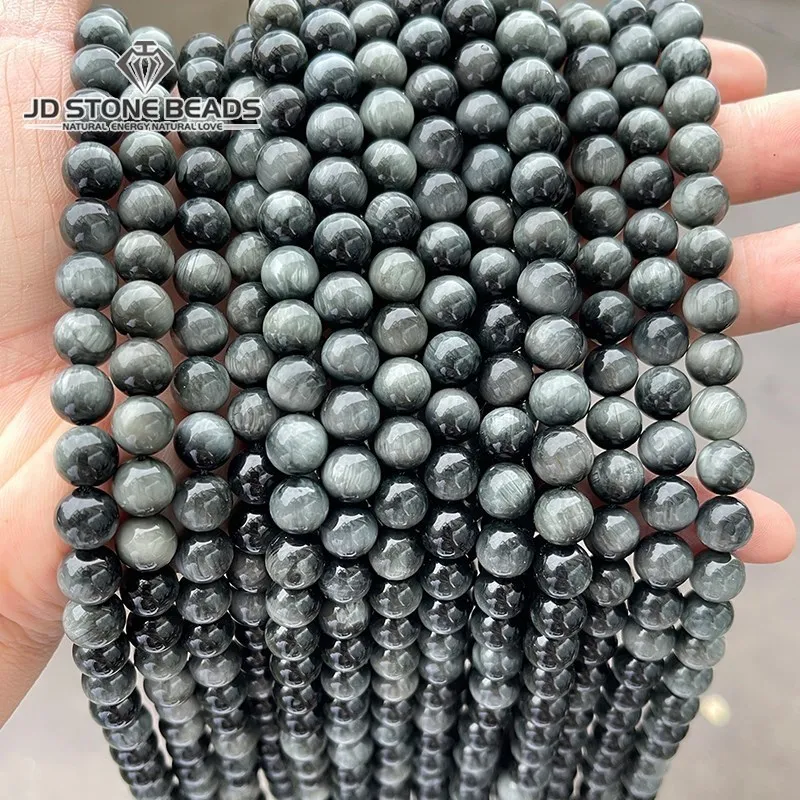 Perles rondes en œil d'aigle, pierres naturelles de qualité 5A, taille au choix 6 8 10 12mm, pour la fabrication de bijoux, collier et Bracelet à faire soi-même