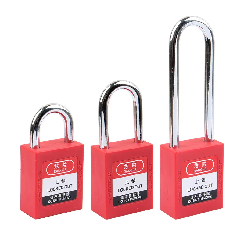 Industrial Safety Padlock Shutdown And Maintenance Energy Isolation Steel Shackle Padlock Plastic Lock Body Loto Tagout Device