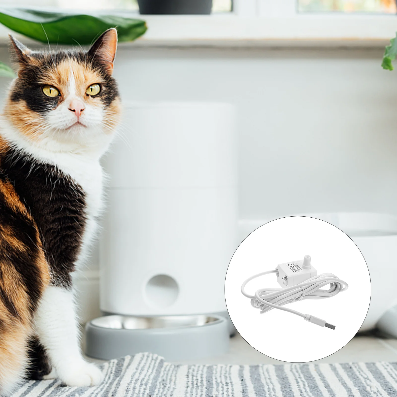 

Pet Water Dispenser Pump Submersible Quiet Durable USB Cable Compatible for Cat Water Fountain Replacement Pump Pet Accessories