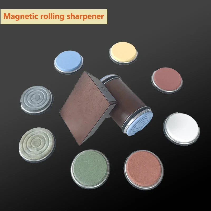 

Magnetic Rolling Knife Sharpener Diamond Sharpening Stone Wood Kitchen Grinding System15 18 20 22 Degrees Angle Roller Accessory