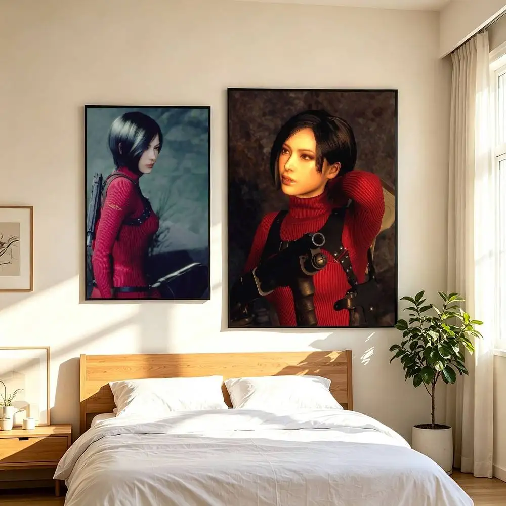 A-Ada Wong Resident Evil  Poster Waterproof Wall Art Sticker For Bar Living Room Vintage Decor High Quality Print Gift