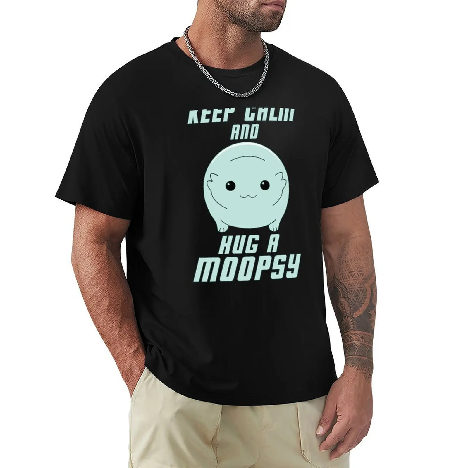 

Keep Calm and Hug a Moopsy (Light Text) T-Shirt Basic Solid Color Short Sleeve T-Shirt
