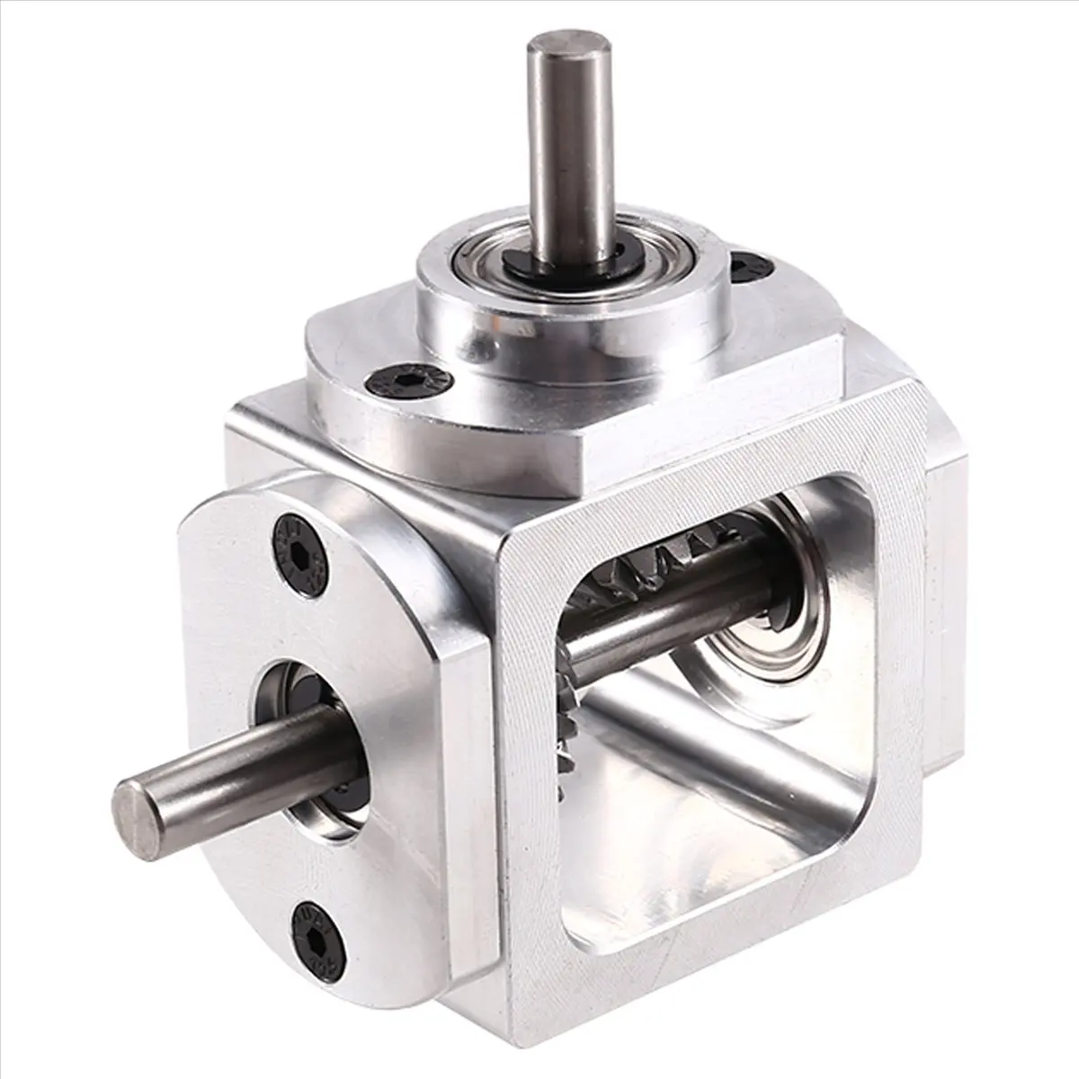 A74U 90 Degree Right Angle Bevel Gear-Box with Mounting Hole 1:1 Shaft 1 Module 20 Teeth Bevel Gear C view 4