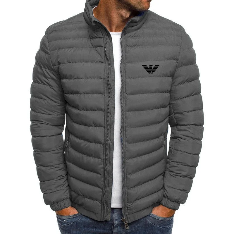 Alta qualidade masculina inverno novo casual gola com zíper moda hoodie fino ajuste quente jaqueta de negócios curto coreano versio