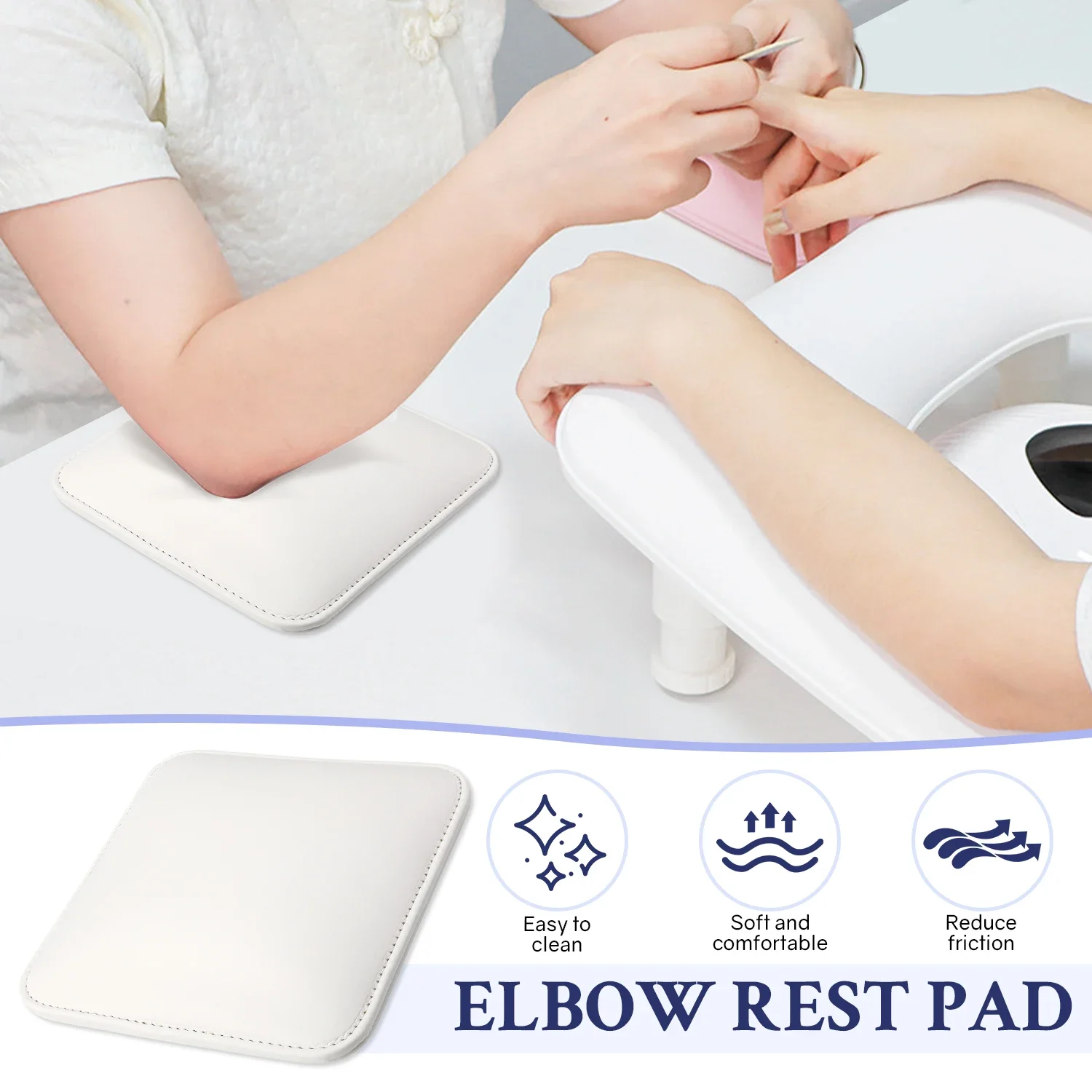 Square Nail Arm Rest Microfiber Leather Non-Slip Hand Rest Nail Technician Arm Rest Pillow Cushion Salon Manicure Elbow Pad