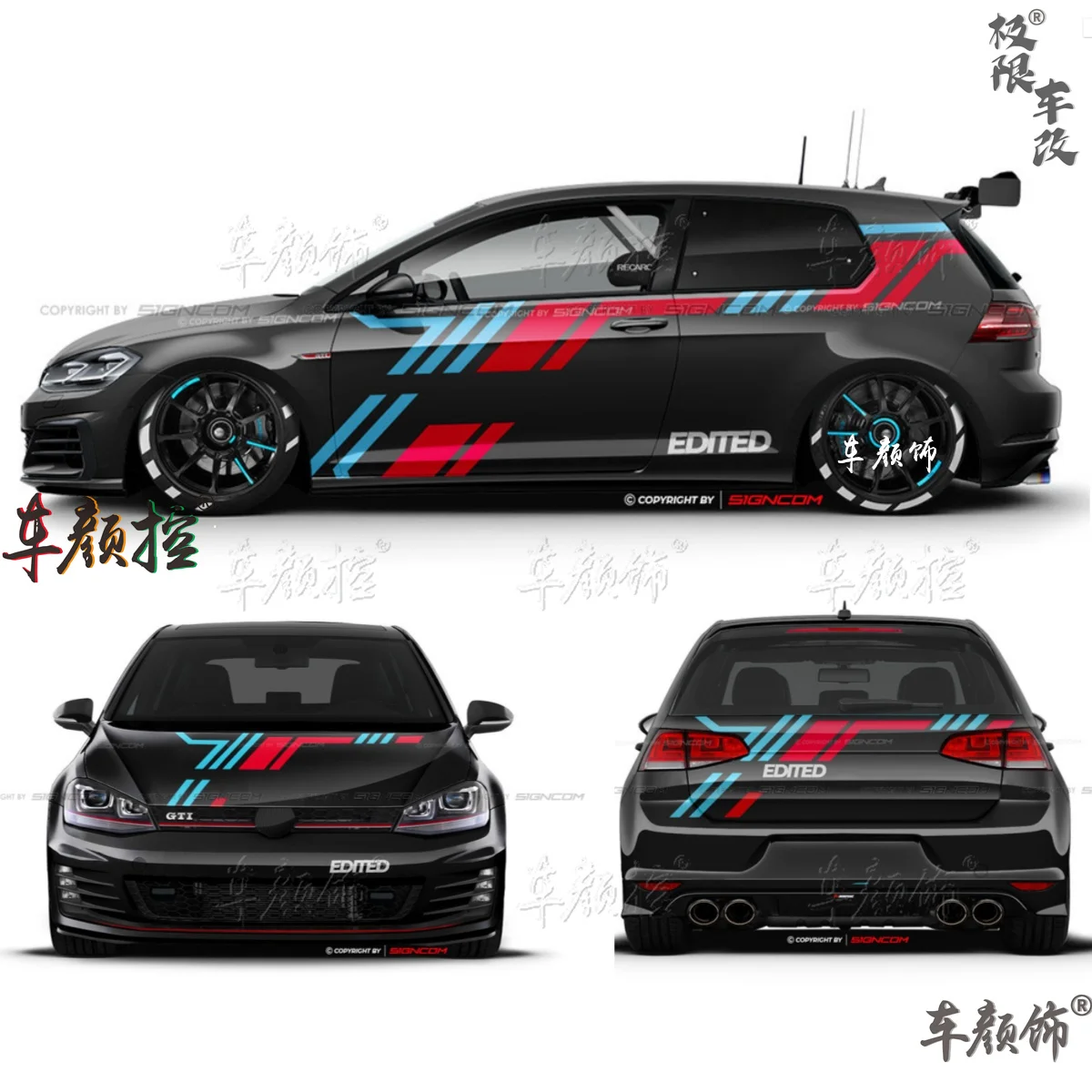 Car stickers For Volkswagen Golf8 MK5 MK6 MK7 GTI POLO customized exterior design sporty fashionable decals Vinyl  Accessories