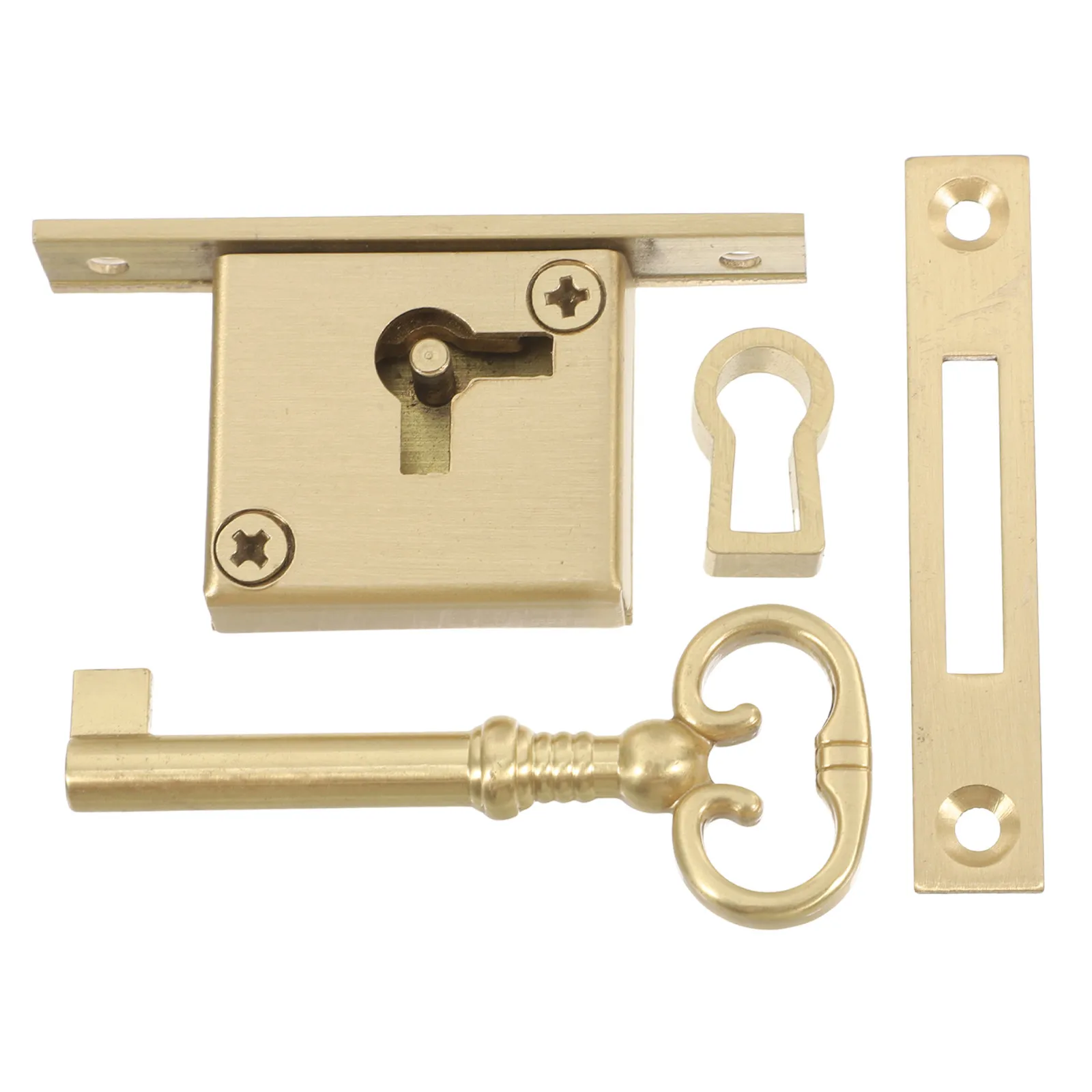 

1Set Rustproof Brass Cabinet Door Lock Vintage Key Lock for Dresser Drawers Cupboards Desk Kitchen Cabinet Mailbox Security