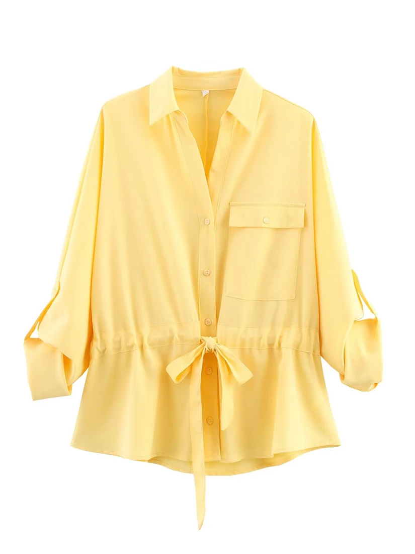 Conjunto de camisa y pantalones de manga larga con cuello de solapa para mujer, traje de pantalón informal sencillo y cómodo