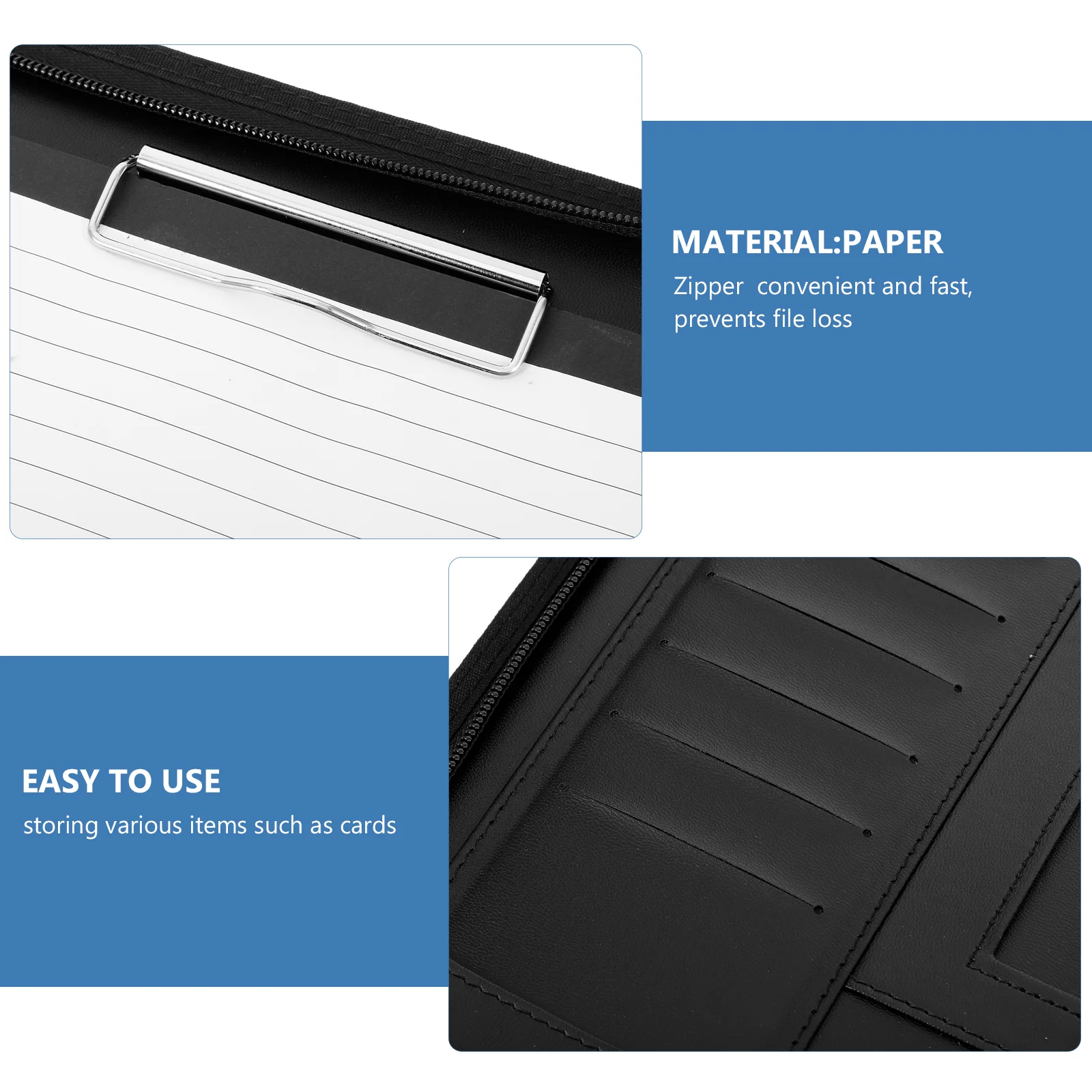 Torba na zamek błyskawiczny Organizer na dokumenty Segregatory do przechowywania Metalowe Padfolio dla dziecka