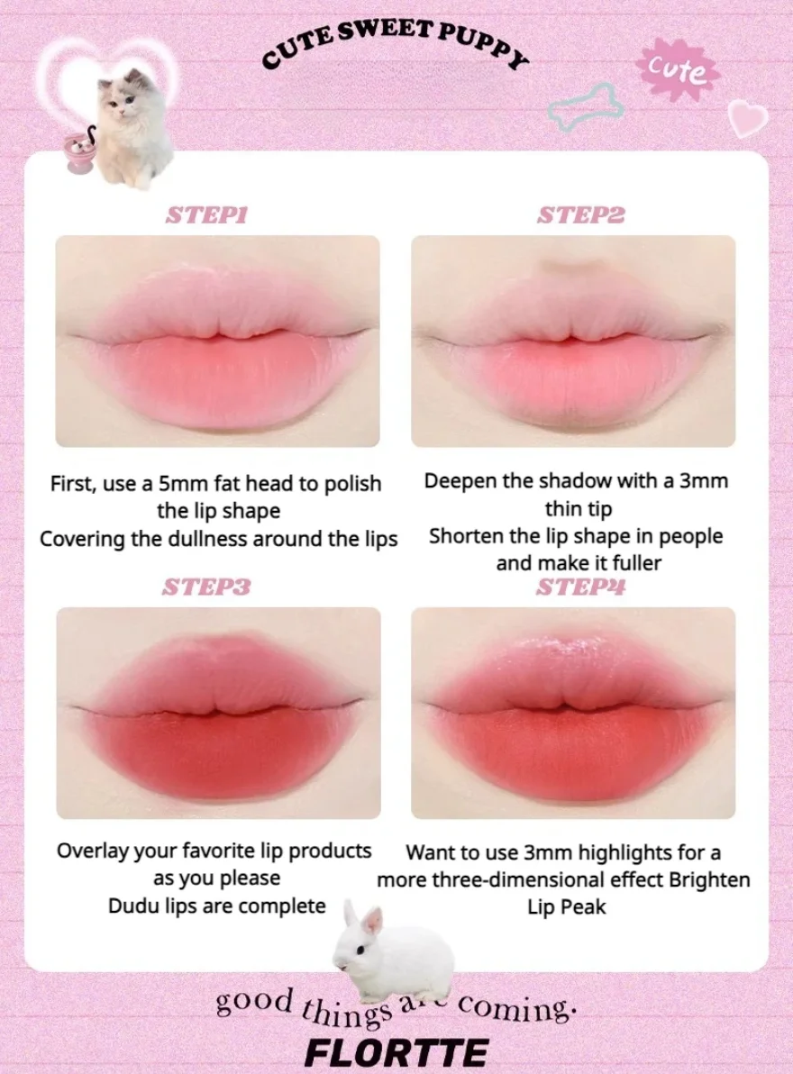 FLORTTE I AM SUPER BEAUTY Double Headed Lip Pencil Lip Liner Lipstick Modify The Shape Of The Mouth Makeup Longlasting Cosmetics