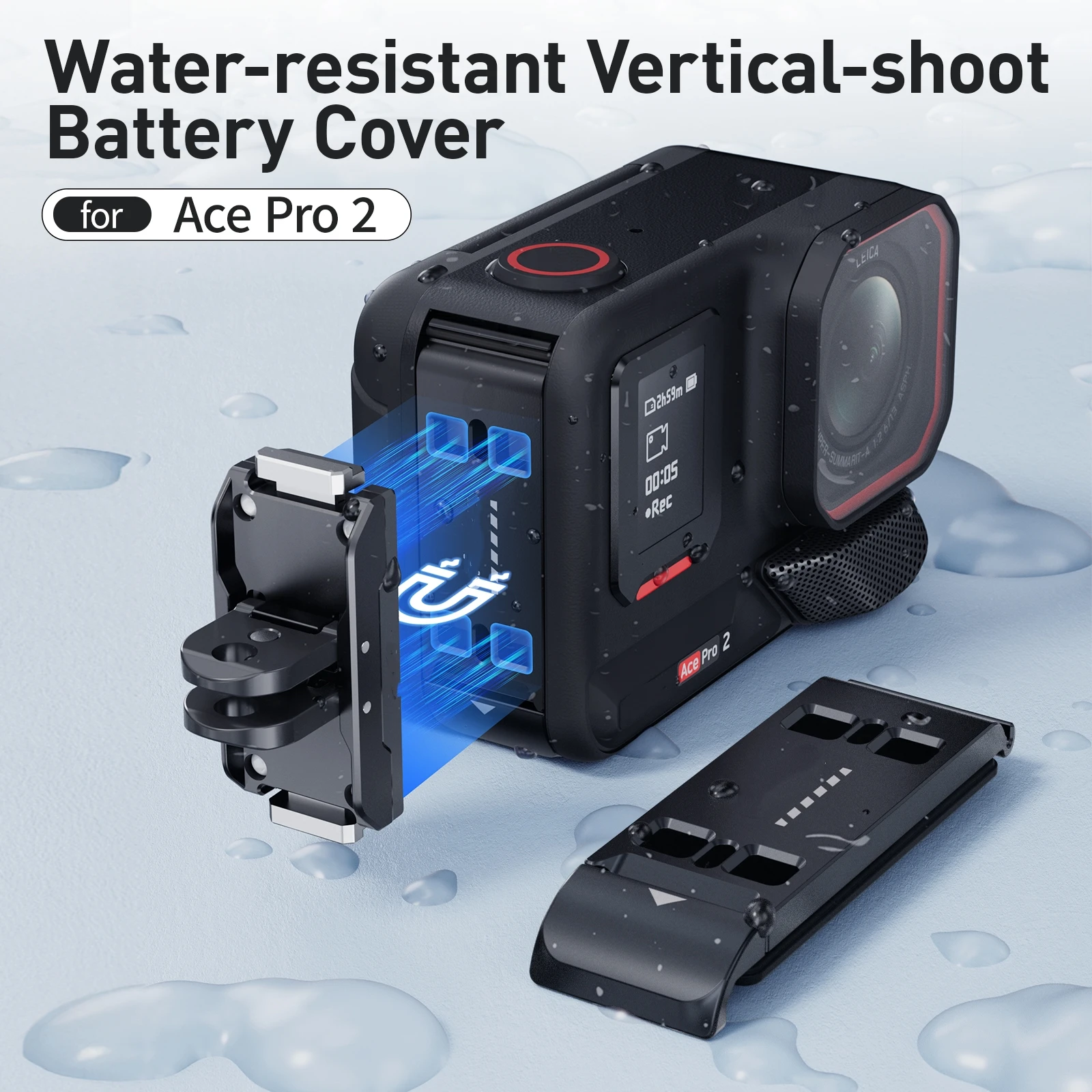Suitable for Insta360 Ace Pro2 camera vertical shooting battery cover Ace Pro2 action camera accessories
