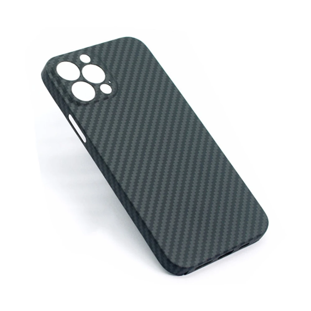 

Real Aramid Fiber Protective Cover, Super Slim Case for iPhone 14 13 12 Mini Pro Max Plus, Soft Touch, Sturdy Durable Carbon